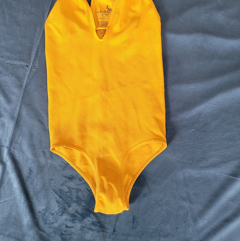 Yellow Free people body suit